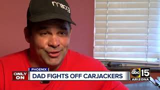 Phoenix dad fights off wouldbe carjackers with cup of coffee [upl. by Elmina]