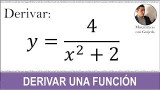 Derivar una fracción con constante en el numerador [upl. by Brendan]