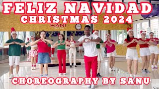 FELIZ NAVIDAD  REMIX  CHRISTMAS 2024  DANCE WORKOUT  DJ JURLAN REMIX  CHOREO BY SANU [upl. by Krusche]