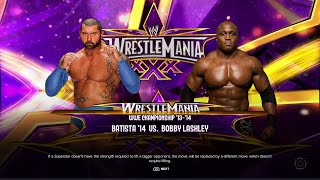 WWE 2K24 FULL MATCH — Batista vs Bobby Lashley — WWE Title Match [upl. by Chemosh373]