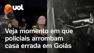 Polícia invade casa Vídeo mostra policiais arrombando portão de residência errada em Goiás [upl. by Erdnua]