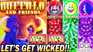 🔥BRAND NEW BUFFALO AND FRIENDS BIG WIN LETS GET WICKED WINNING MORE CHILLI CASHMAN SLOT MACHINE [upl. by Chamberlain212]