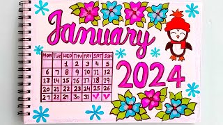 DIY JANUARY CALENDAR 📆 Bullet Journal  Decoration Organization Ideas ✨✨ [upl. by Purington]