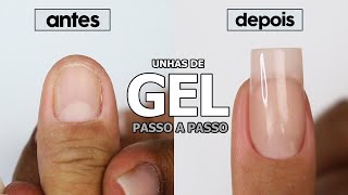 UNHAS DE GEL PASSO A PASSO FÁCIL E RÁPIDO [upl. by Nnaycnan500]