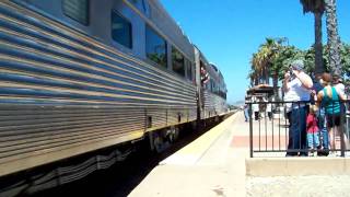 Steam Train Santa Fe 3751 rolls by San Clemente Beach on May 1st 2010 [upl. by Melisa]