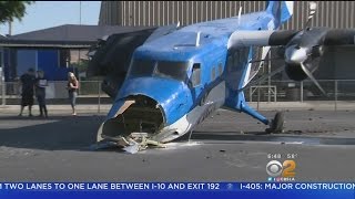 Plane Clips Gas Tanker Crash Lands In Perris [upl. by Furie]