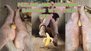 MALU FEET CARLiVE👣LETS PEEL THE BANANA WITH OUR FEET 🍌🍌🤤😋 crush [upl. by Anertac]