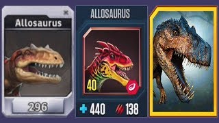 ALLOSAURUS  Jurassic World The Game Vs Jurassic World Alive Vs Jurassic Park Builder [upl. by Anissa]