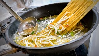 パスタの概念が変わる！【もやしのペペロンチーノ】フライパン一つで作る美味しいパスタが完成しました。 [upl. by Tompkins]