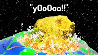 What Happens If GOLD Crashes Into Earth simulated by Minecraft [upl. by Nager]