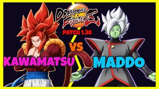 DBFZ PATCH 138  KAWAMATSU vs MADDO Gogeta 4 Trunks Vegito vs Super Baby 2 Trunks Zamasu [upl. by Johnston]