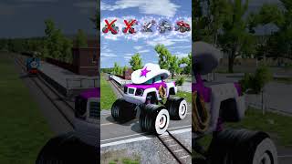 Big and Small Strange Cars VS Train Blaze amp the Monster Machines  BeamNGdrive [upl. by Faulkner]