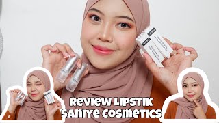 REVIEW VELVET MATTE LIPSTIK SANIYE COSMETICS  REKOMENDASI PRODUK LIPSTIK MURAH MERIAH [upl. by Connelley]