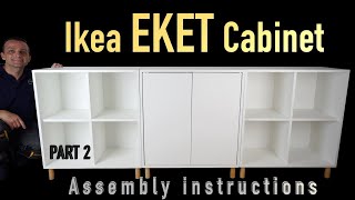 Ikea EKET Cabinet combination with legs Assembly instructions Part 2 [upl. by Peoples]