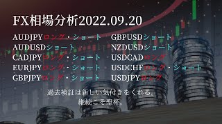 【FX相場分析20220920】AUDJPY・AUDUSD・CADJPY・EURJPY・GBPJPY・GBPUSD・NZDUSD・USDCAD・USDCHF・USDJPY [upl. by Dugan]