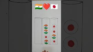 Indian Flag ❤️ Japan Flag  Independence Day Drawing  Republic Day Drawing art [upl. by Yuhas]