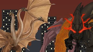 king Ghidorah vs muto prime muto queen mutos  gojiramania  king Ghidorah Muto primemuto queen [upl. by Akeret]