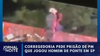 Corregedoria pede prisão de PM que atirou homem em córrego  Jornal da Noite [upl. by Akerdnuhs]