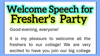 Welcome Speech for Fresher’s Party in College in English by Smile Please World [upl. by Faxon]