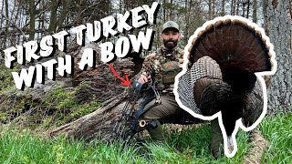 Turkey Hunting WITH A BOW  Michigan Turkey Hunting [upl. by Aibsel816]