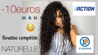 ROUTINE CHEVEUX BOUCLÉS 10 EUROS  Produits du commerce et naturels 🌸 [upl. by Laup]