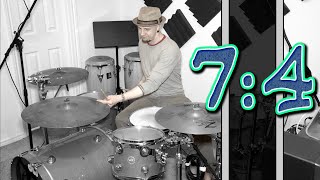 74 Polyrhythm Groove on DRUMS [upl. by Ydnahs]