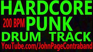 Hardcore Punk Drum Backing Track 200 bpm DRUMS ONLY Free [upl. by Orlando964]