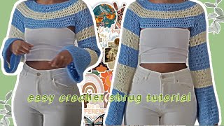 Easy crochet shrug \ fishnet bolero\ sleeves tutorial [upl. by Tchao]