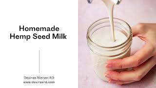 Homemade Hemp Seed Milk Recipe [upl. by Basia]