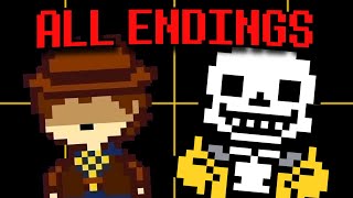 Undertale Yellow  All Endings  Final Bosses [upl. by Nnaeirrac]