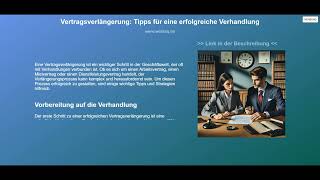 Vertragsverlängerung Tipps für eine erfolgreiche Verhandlung [upl. by Palladin153]