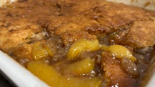 QUICK amp EASY PEACH COBBLER RECIPE 🍑 [upl. by Khajeh]