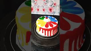 Multicolor cake multi color design YouTube shortsfeedvanillacakechocolatecakedecorating [upl. by Ys]