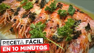 Langostinos al Ajillo ⏰ Receta de Marisco en solo 2 Minutos ✅ [upl. by Ennairol870]