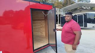 7X12 Enclosed Trailer From Nationcraft Shown In RED amp BLACKOUT Package [upl. by Bremer18]