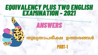 Equivalency Plus Two English Examination Kerala  2021 Answers [upl. by Isadore]