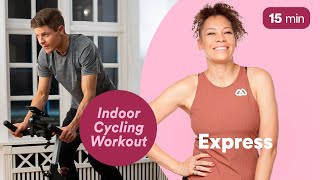 QUICK 15 MINUTE INDOOR CYCLING CLASS  INDOOR WORKOUT FOR BEGINNERS [upl. by Cathyleen]