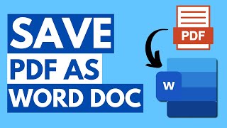 How to Save PDF as Word Document [upl. by Killoran399]