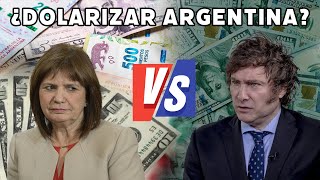 Milei contra Bullrich dolarizar o bimonetizar Argentina [upl. by Stromberg]