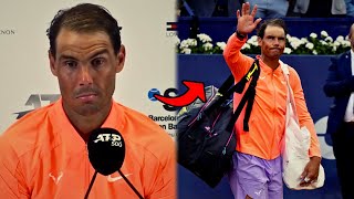 Rafael Nadal tras su derrota ante de minaur quotHa sido mi ultimo partido aquiquot  Barcelona Open 2024 [upl. by Madora]