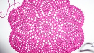 Häkeln mit eliZZZa  Rundes Platzset mit Ananasmuster  Video 02  Pineapple Doily [upl. by Ardnuhs324]