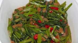 How to cook Ong Choi Malaysias famous kangkung belachan [upl. by Hyacinth]