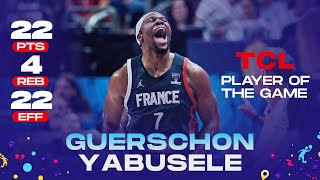 Guerschon YABUSELE 🇫🇷  22 PTS  4 REB  22 EFF  TCL Player of the Game vs Poland [upl. by Blodget]