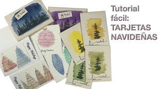 Tarjetas de NAVIDAD con ACUARELAS  Tarjetas Navideñas usando Acuarelas [upl. by Questa]