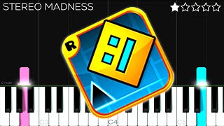 Geometry Dash  Level 1  Stereo Madness  EASY Piano Tutorial [upl. by Ozmo96]