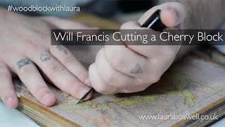 Japanese Woodblock With Laura Episode 22  Will Francis Cutting a Cherry Block [upl. by Beatrice6]