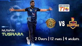 Nuwan Tushara  4 wickets in 12 runs  Nothern Warriors vs Deccan Gladiators  Match 23 AbudhabiT10 [upl. by Ylahtan735]