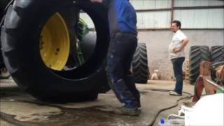 Tyre Fitting  Tractor  Sledgehammer and Levers in under 2 minutes [upl. by Reppiks]