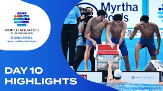 Day 10  Highlights  World Aquatics Championships  Doha 2024 [upl. by Aneehsal250]