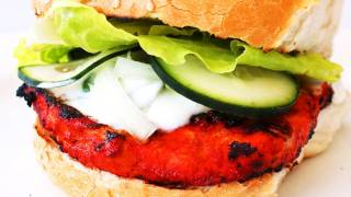 How To Make Tandoori Chicken Burger  Video Recipe [upl. by Meares257]